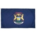 Michigan Indoor Parade Flag w/Pole Hem And Fringe (5'x8')
