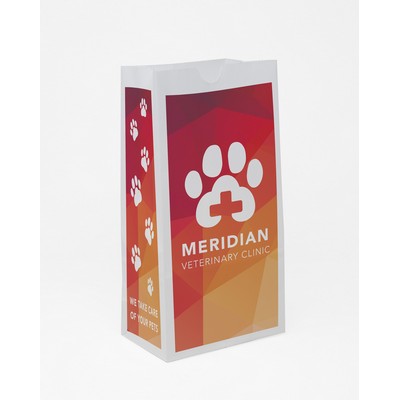 SOS 4# Full Color 4-Sided White Paper Bag (5" x 9.75" x 3.125")