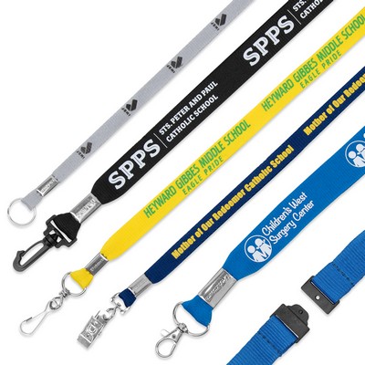3/8" Flat Polyester Lanyard with Breakaway