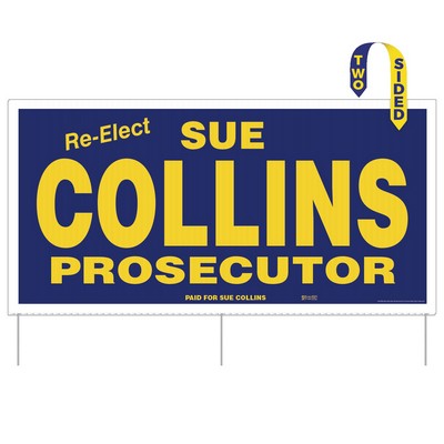 Corrugated Plastic Sign Kit | 24" x 48" | 2 Sides | Full Color