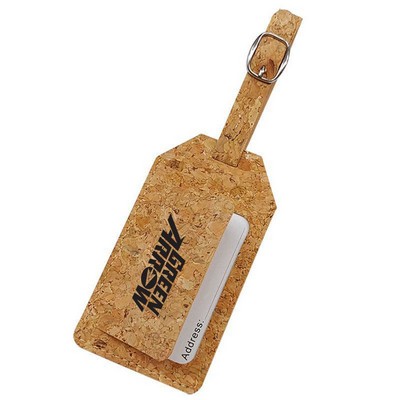 Eco-Friendly Cork Luggage Tag with Strap