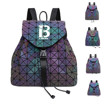 Large Capacity Polyester Geometric Luminous Backpack