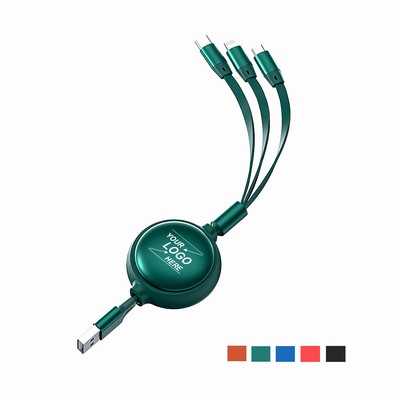 3" 1 Multi USB Retractable Charging Cable