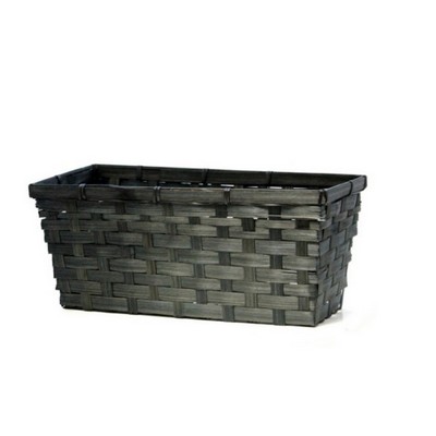14" Black Bamboo Basket - Empty
