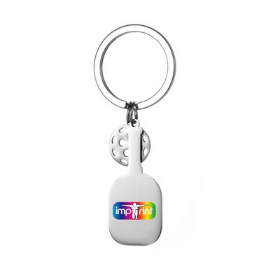 Stainless Steel Key Chain With Racket
