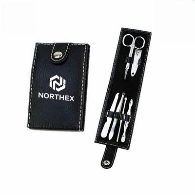 6 Pieces Manicure Set in Leather Cover