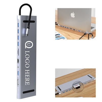 11.02x3.15x0.71" 11-In-1 Docking Station