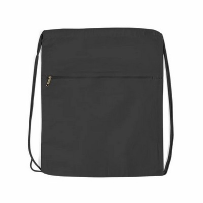 Front-ZIp Drawstring Backpack