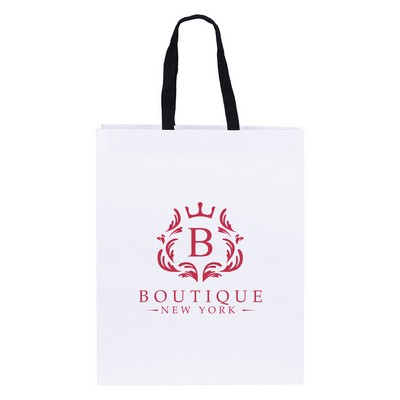 Teak - Woven Handle White Eurototes - Flexo Ink Print (13" x 6" x 16")