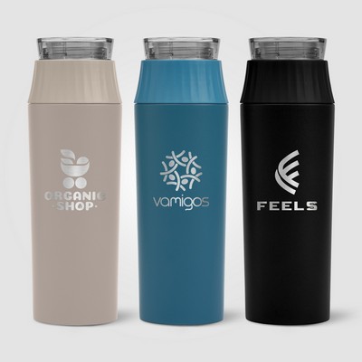 Majesty Recycled Stainless Steel Leakproof Lid Bottle - 20 oz. - Laser
