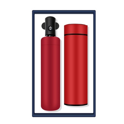 Premium Business Gift Set: Umbrella and Tumbler – Elegant and Practical Corporate Gift