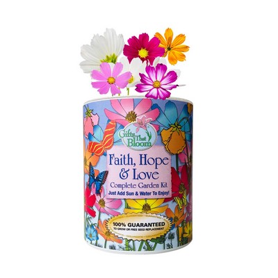 Faith, Hope, Love Garden in Eco-Friendly Grocan