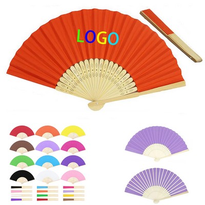 Bamboo Handle Full-Color Printed Paper Fan