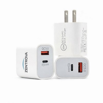 Dual 20W USB-A / USB-C Power Adapter