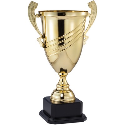 26" Gold Metal Swirl Cup on Black Marble Base