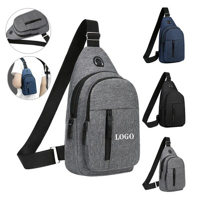 Polyester Sling Bag with Zippered Storage