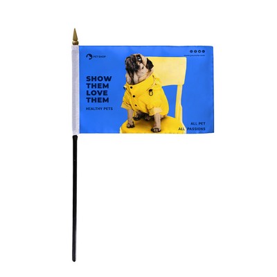 6"x9" Custom 2-sided Vinyl Stick Flag - Digital Print