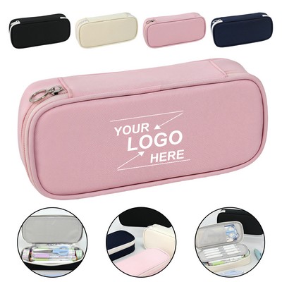 Minimalist Solid Color Oxford Fabric Pencil Case