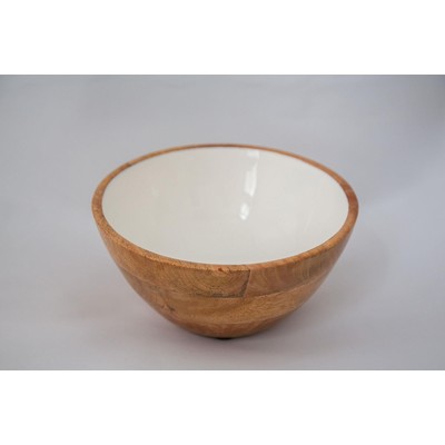 Jeanne Fitz Wood + White Collection Mango Wood Serving Bowl, Medium