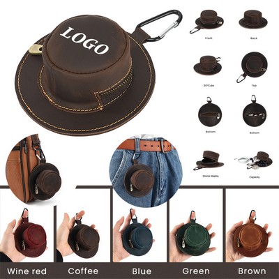 Premium Leather Keychain Wallet with Coin Pocket