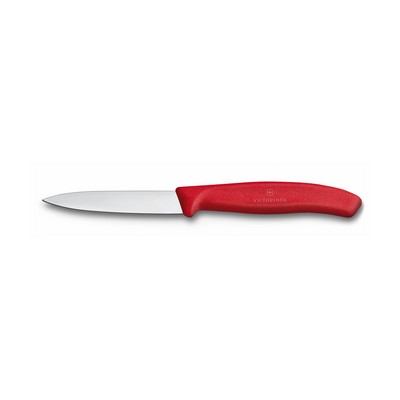 Swiss Classic, Paring Knife, 8cm, Straight Edge, Pointed Tip, Red