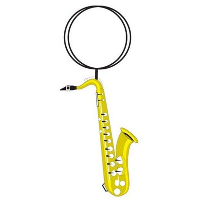Saxophone Executive Key Chain w/Mirrored Back (3 Square Inch)
