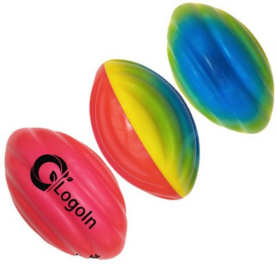 7.2" Foam Color Blocked Spiral Rugby Stress Ball Training