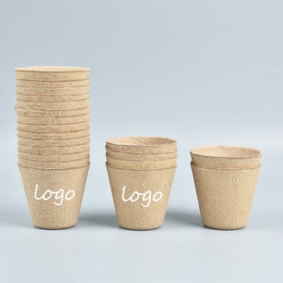 Customized 2.3" x 2.1" Natural Plantable Seed Starter Pots