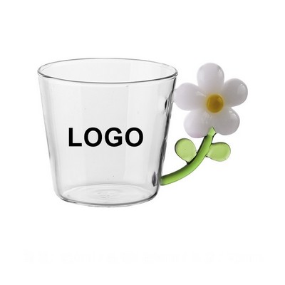 8.45oz 3D Flower Glass Cup