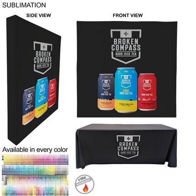 Trade Show Booth Package Ultra, 7.5' Straight Wall Display w/Wrap End Caps & Premium 6' Tablecloth