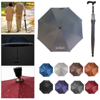 Cane Umbrella with Reflective Strips