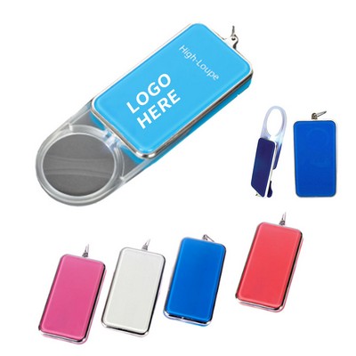 Rotating LED Magnifier Keychain
