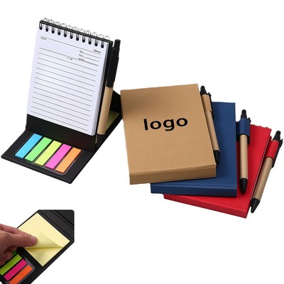 Eco Spiral Notebook With Sticky Notes, Flags & Pen