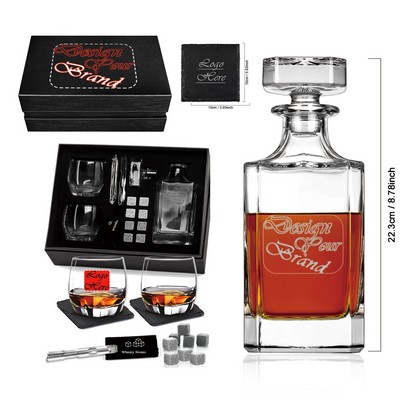 Bourbon Whiskey Decanter Set with Premium Gift Box