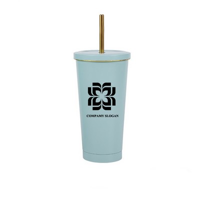 Stainless Steel 304 16oz Double-layer Strawing Cup