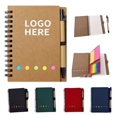 Coiled Journal Set with Pen & Flags