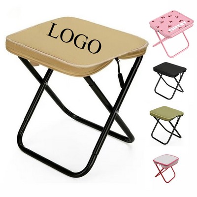 Outdoor Folding Stool With Zippered Storage Bag