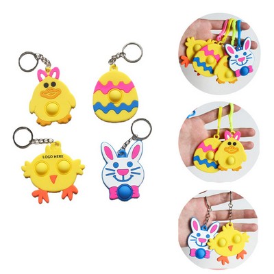 Easter Push Pop Bubble Keychain Toy