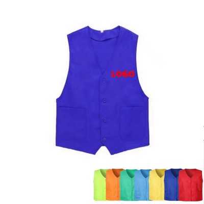 Volunteer Vest Waiter Bartender Work Uniform