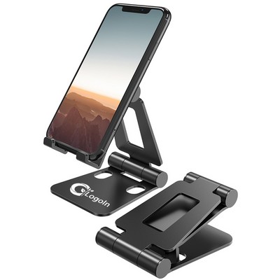 Dual Folding Cell Phone Stand Fully Adjustable Foldable Desktop Holder