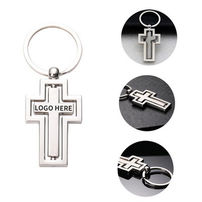 Cross-Shaped Spinning Keyring