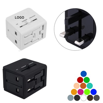 2 USB Universal Travel Plug Adapters