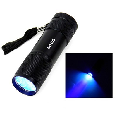 395nm 9 LED Aliminum UV Flashlight