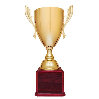Metal Cup Trophy on Rosewood Royal Piano Finish Base - ACU19