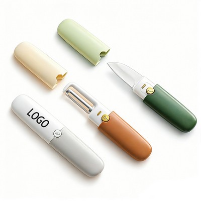 Stainless Steel PP Double Headed Peeling Fruit Knife 2" 1