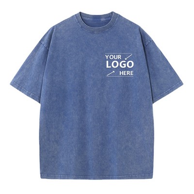 Heavyweight Cotton T Shirt Vintage Washed