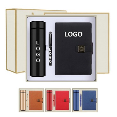 3pcs High End Business Gift Set Box Tumbler/Notebook/Pen
