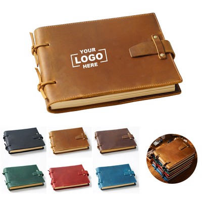 Vintage Genuine Cowhide Leather Notebook