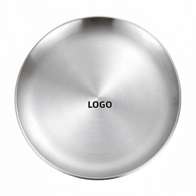 Gold Plated 304 Stainless Steel Round Tray for Fruit Cake and Dining Service