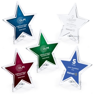 Star Acrylic Award with Pin Stand